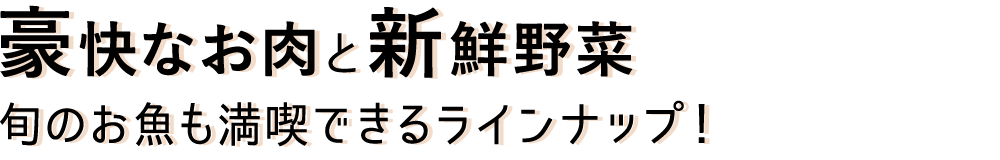 豪快なお肉と新鮮野菜、